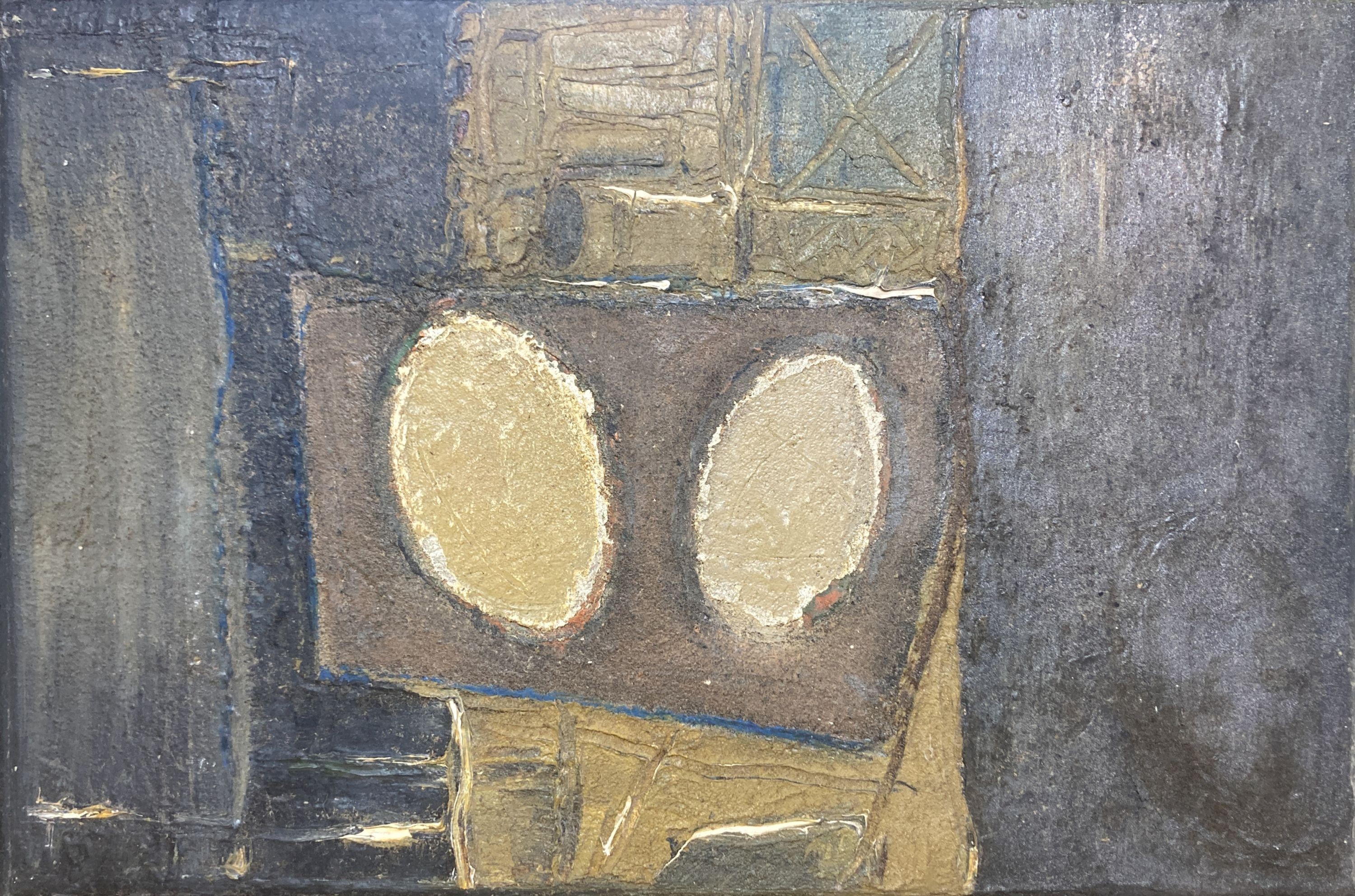 Gilbert Bonner (1924-), oil on canvas, 'Twin Forms III’, signed verso, 30 x 44cm.